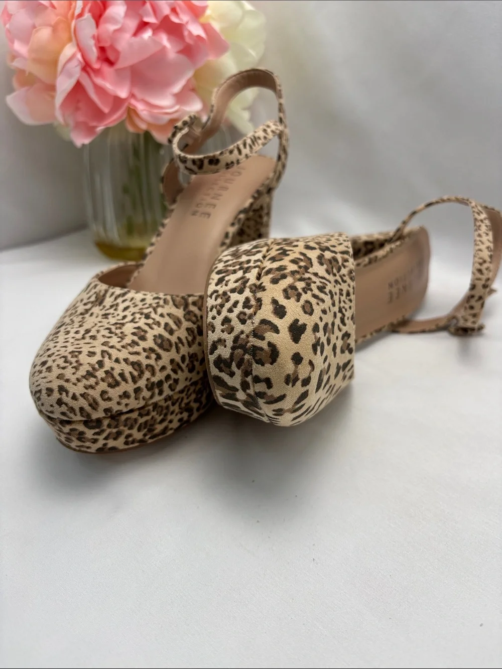 Jouree Collection Leopard Print Platform Slingback Heels - Women’s 7.5 #353